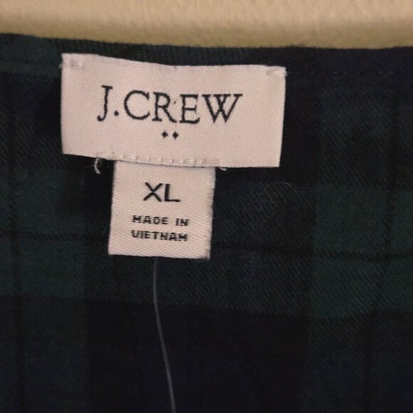 J. Crew NWT Square-Neck Black Watch Plaid Flannel Ruffle Top Size XL - Picture 8 of 10